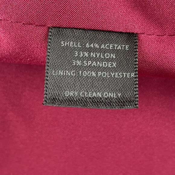 WHBM Womens Size 8 Burgundy Old Money Classic Ruched Formal Preppy Pencil Skirt - Picture 6 of 14